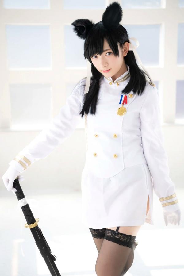    (Cosplay) 樱井Sakurai爱宕cos重现：猫耳制服少女手持长刀，极致黑丝诱惑，带你感受心动お仕置き时刻第31张图片