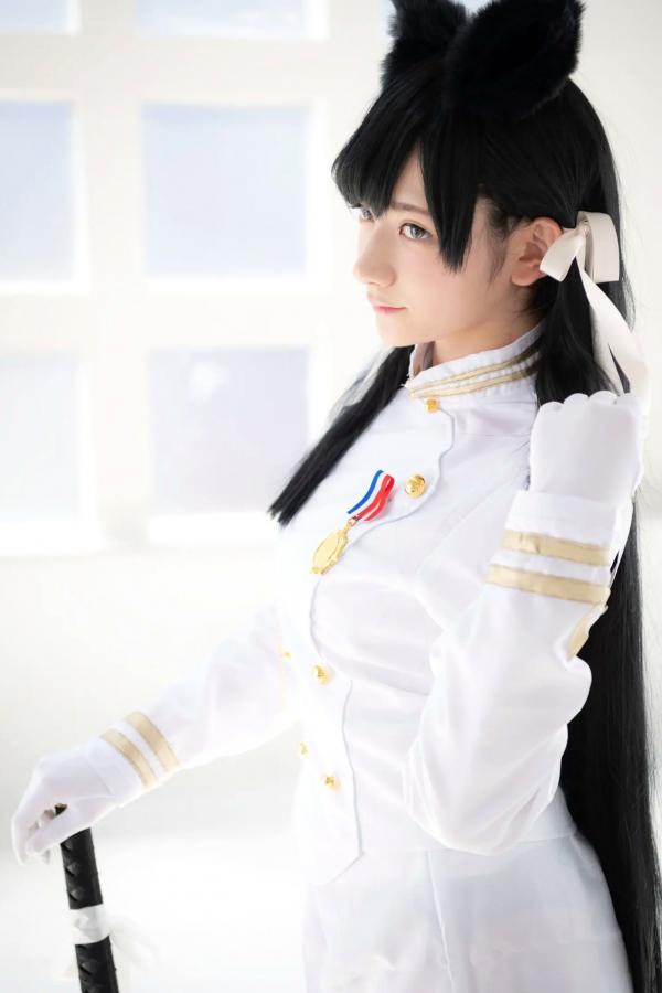    (Cosplay) 樱井Sakurai爱宕cos重现：猫耳制服少女手持长刀，极致黑丝诱惑，带你感受心动お仕置き时刻第36张图片