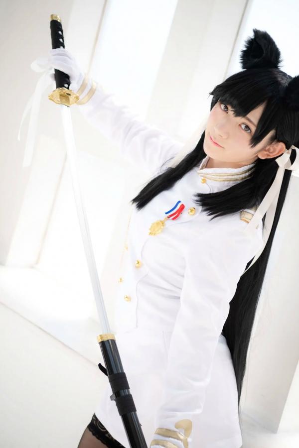    (Cosplay) 樱井Sakurai爱宕cos重现：猫耳制服少女手持长刀，极致黑丝诱惑，带你感受心动お仕置き时刻第38张图片