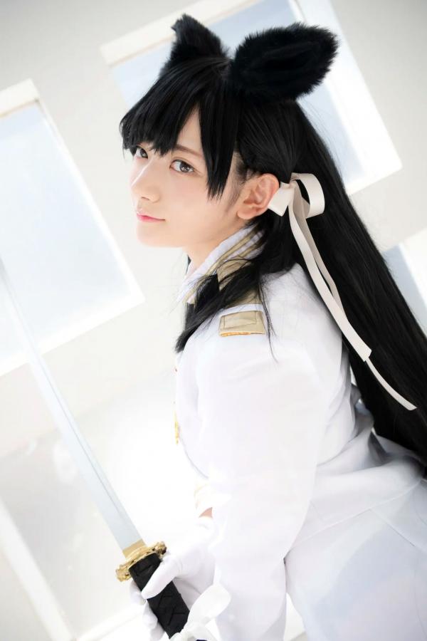    (Cosplay) 樱井Sakurai爱宕cos重现：猫耳制服少女手持长刀，极致黑丝诱惑，带你感受心动お仕置き时刻第43张图片