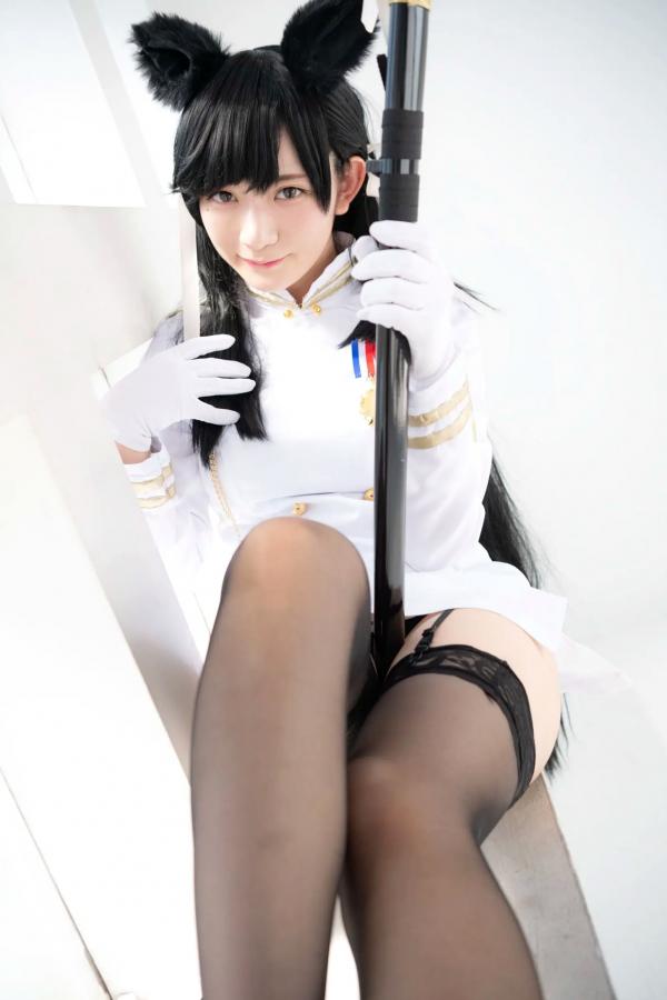    (Cosplay) 樱井Sakurai爱宕cos重现：猫耳制服少女手持长刀，极致黑丝诱惑，带你感受心动お仕置き时刻第48张图片