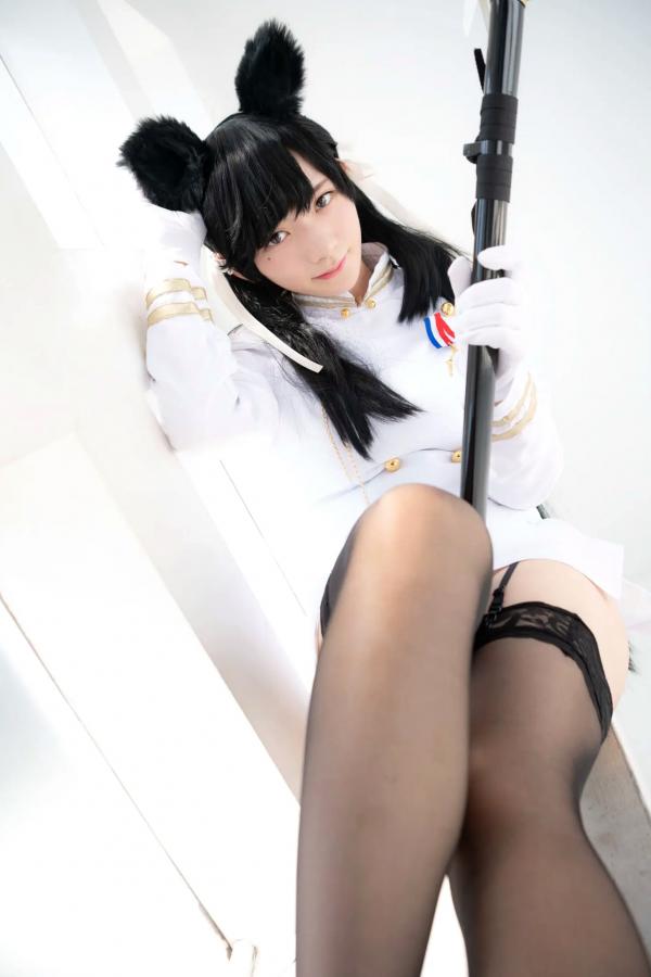    (Cosplay) 樱井Sakurai爱宕cos重现：猫耳制服少女手持长刀，极致黑丝诱惑，带你感受心动お仕置き时刻第49张图片