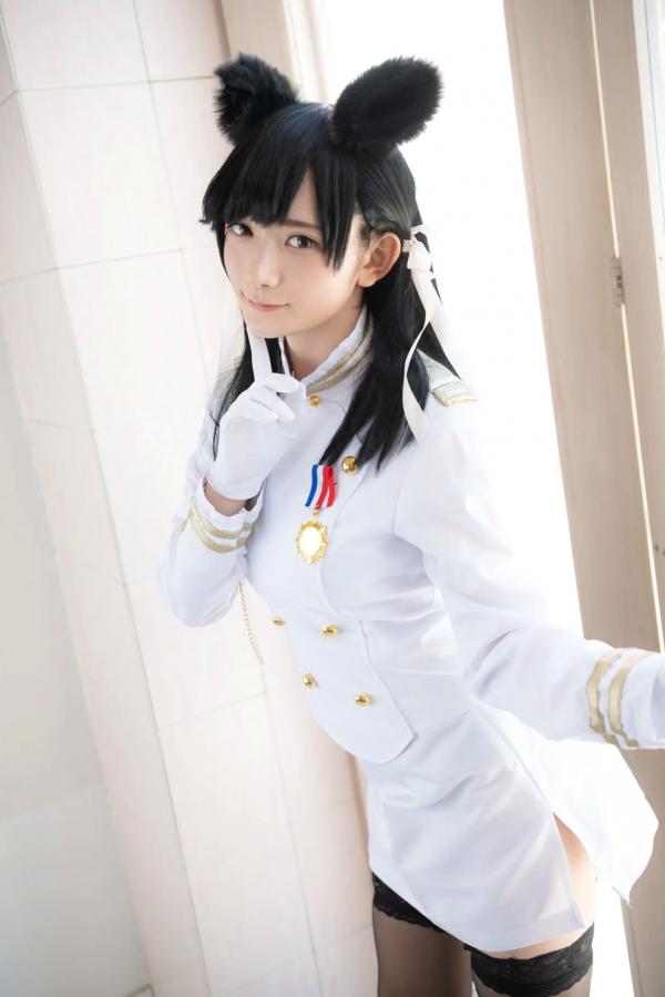    (Cosplay) 樱井Sakurai爱宕cos重现：猫耳制服少女手持长刀，极致黑丝诱惑，带你感受心动お仕置き时刻第71张图片