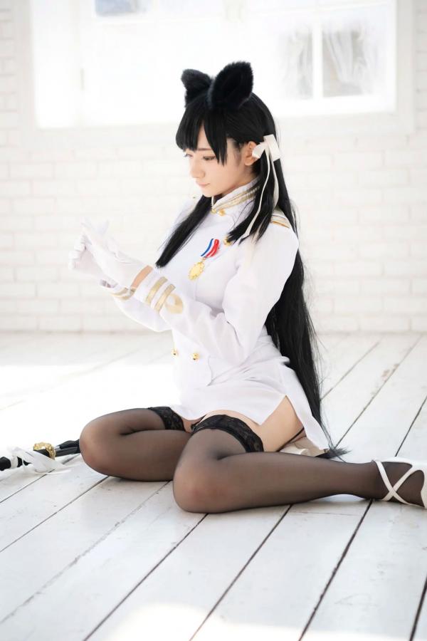    (Cosplay) 樱井Sakurai爱宕cos重现：猫耳制服少女手持长刀，极致黑丝诱惑，带你感受心动お仕置き时刻第83张图片