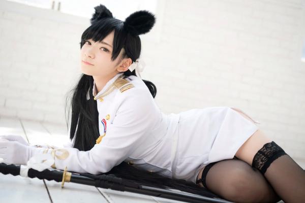    (Cosplay) 樱井Sakurai爱宕cos重现：猫耳制服少女手持长刀，极致黑丝诱惑，带你感受心动お仕置き时刻第90张图片