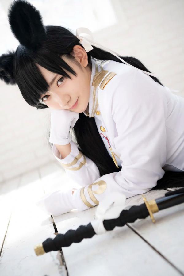    (Cosplay) 樱井Sakurai爱宕cos重现：猫耳制服少女手持长刀，极致黑丝诱惑，带你感受心动お仕置き时刻第96张图片