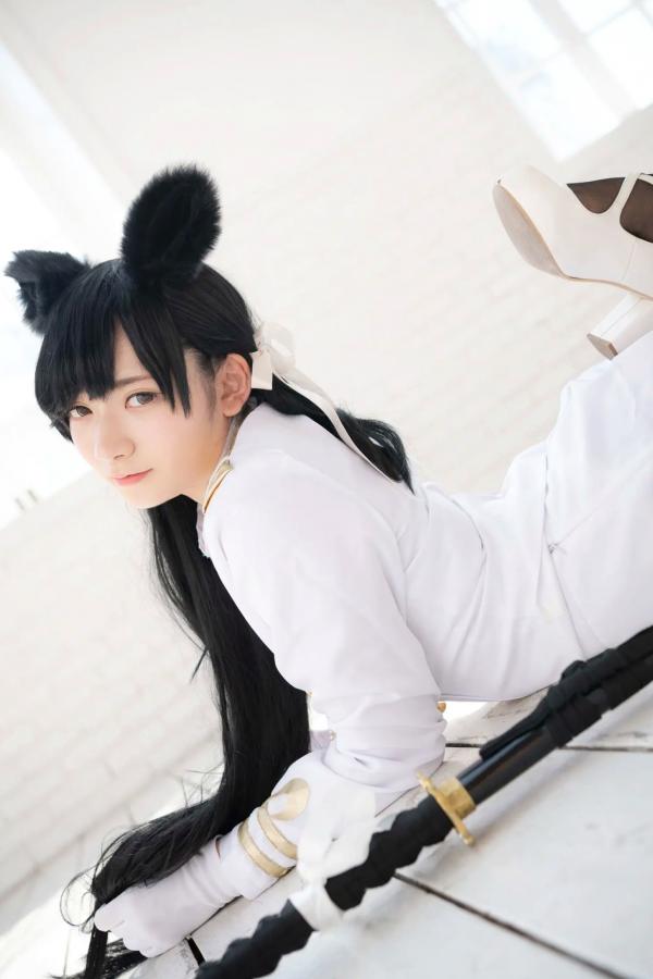    (Cosplay) 樱井Sakurai爱宕cos重现：猫耳制服少女手持长刀，极致黑丝诱惑，带你感受心动お仕置き时刻第97张图片