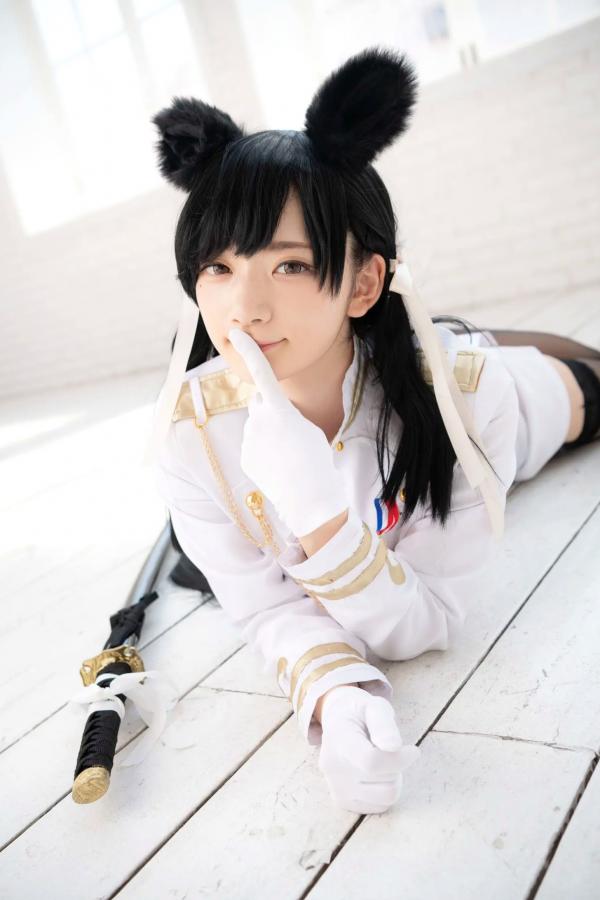    (Cosplay) 樱井Sakurai爱宕cos重现：猫耳制服少女手持长刀，极致黑丝诱惑，带你感受心动お仕置き时刻第110张图片