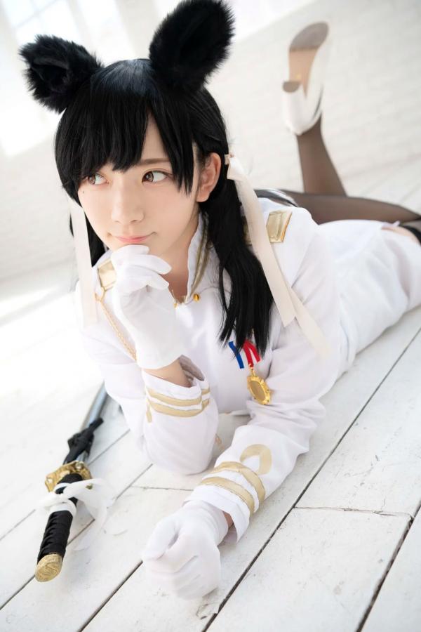    (Cosplay) 樱井Sakurai爱宕cos重现：猫耳制服少女手持长刀，极致黑丝诱惑，带你感受心动お仕置き时刻第113张图片