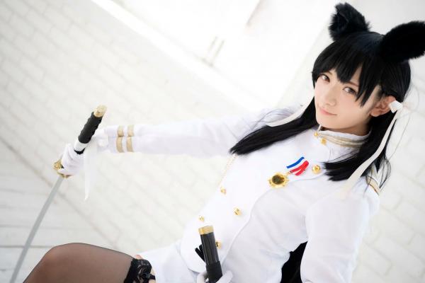    (Cosplay) 樱井Sakurai爱宕cos重现：猫耳制服少女手持长刀，极致黑丝诱惑，带你感受心动お仕置き时刻第115张图片