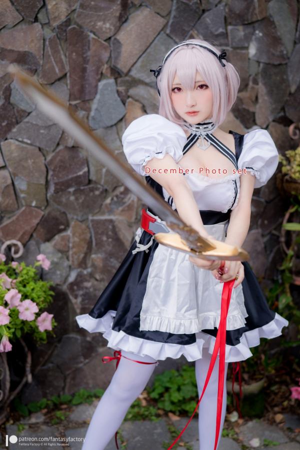   Fantasy-Factory-小丁Ding-2021年12月精选私房-圣诞驯鹿Cosplay与执剑女仆制服诱惑预览第4张图片