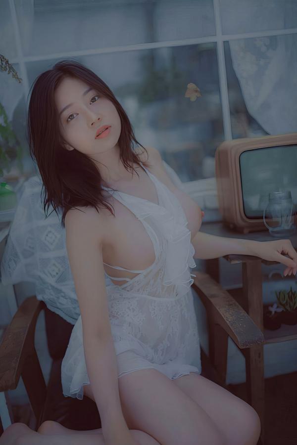 年年Nnian 年年  年年Nnian-青青子衿：复古怀旧色调私房，白蕾丝诱惑展曼妙身姿第7张图片