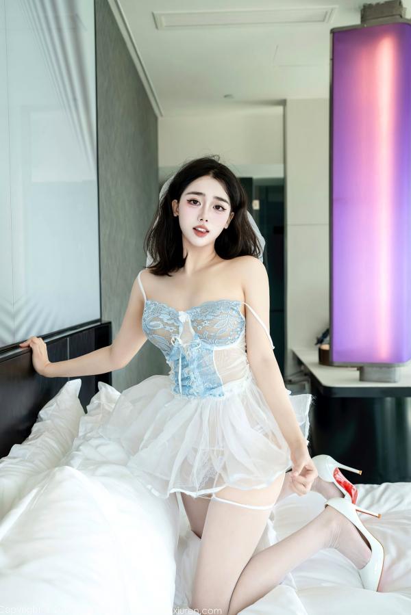    XingYan星颜社-410-阮福福-纯欲白纱短裙私房写真-酒店卧室制服诱惑系列第37张图片
