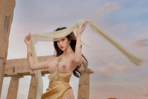 年年Nnian 年年  年年Nnian-圣墟：荒漠古迹中的异域金色女神，唯美大尺度艺术私房写真第56张图片