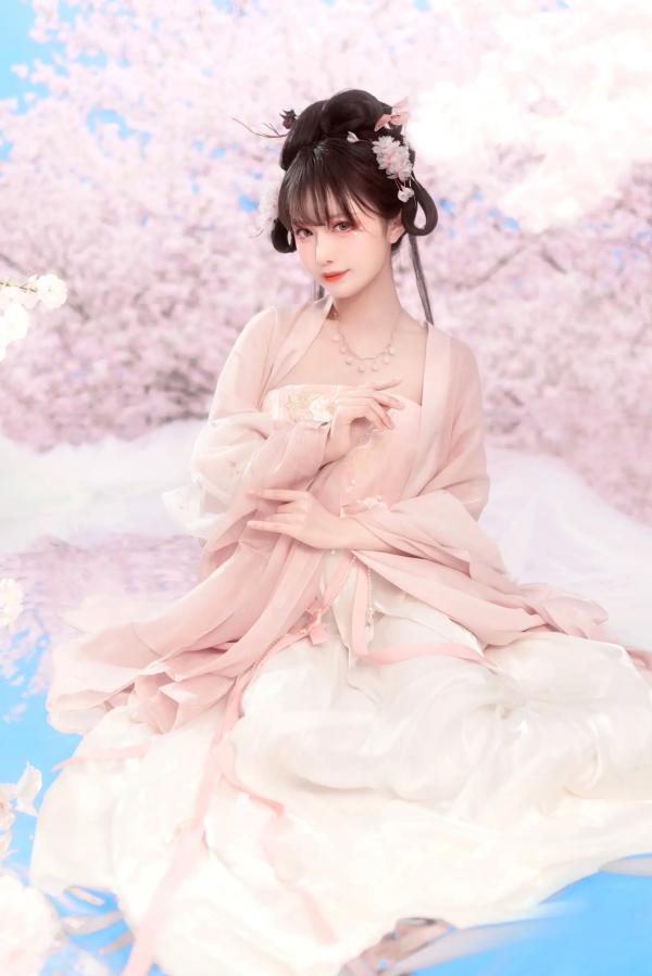    Shika小鹿鹿 - 汉服写真 | 樱花树下古风唯美少女，打造清纯灵动仙气大片第3张图片