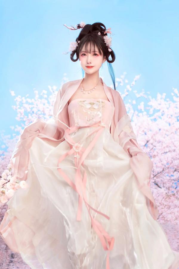    Shika小鹿鹿 - 汉服写真 | 樱花树下古风唯美少女，打造清纯灵动仙气大片第12张图片