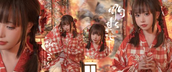    爆机少女喵小吉-12月T3-灼灼其华：日式和风私房，红色浴衣与白色丝袜的绝美碰撞，极致诱惑写真第88张图片