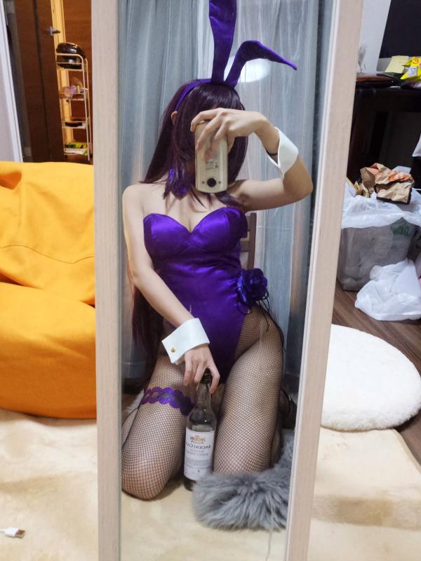    切切celia - FGO斯卡哈兔女郎Cosplay私房镜面自拍，身材火辣性感诱惑合集第3张图片