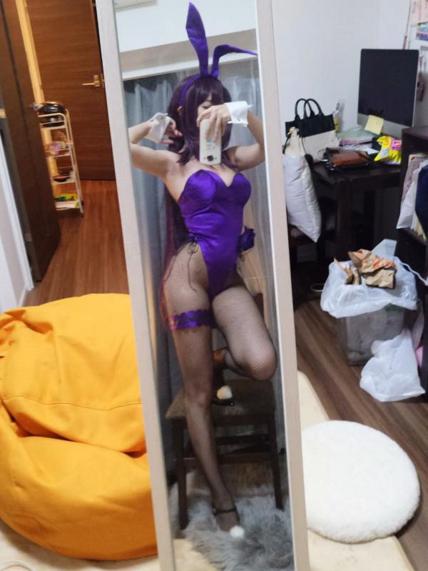    切切celia - FGO斯卡哈兔女郎Cosplay私房镜面自拍，身材火辣性感诱惑合集第5张图片