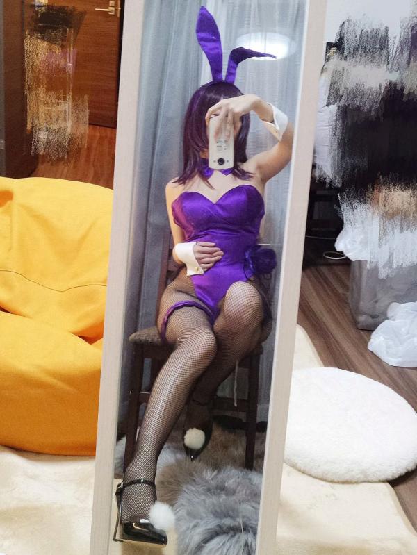    切切celia - FGO斯卡哈兔女郎Cosplay私房镜面自拍，身材火辣性感诱惑合集第14张图片