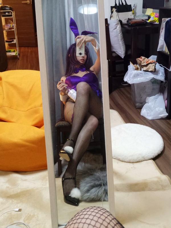    切切celia - FGO斯卡哈兔女郎Cosplay私房镜面自拍，身材火辣性感诱惑合集第17张图片