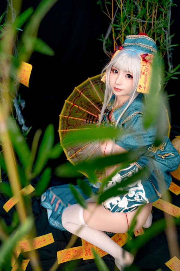    爆机少女喵小吉-子不语：神秘道士古风角色扮演，白发冷艳魅惑大尺度私房写真第78张图片