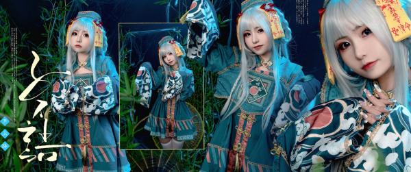    爆机少女喵小吉-子不语：神秘道士古风角色扮演，白发冷艳魅惑大尺度私房写真第89张图片