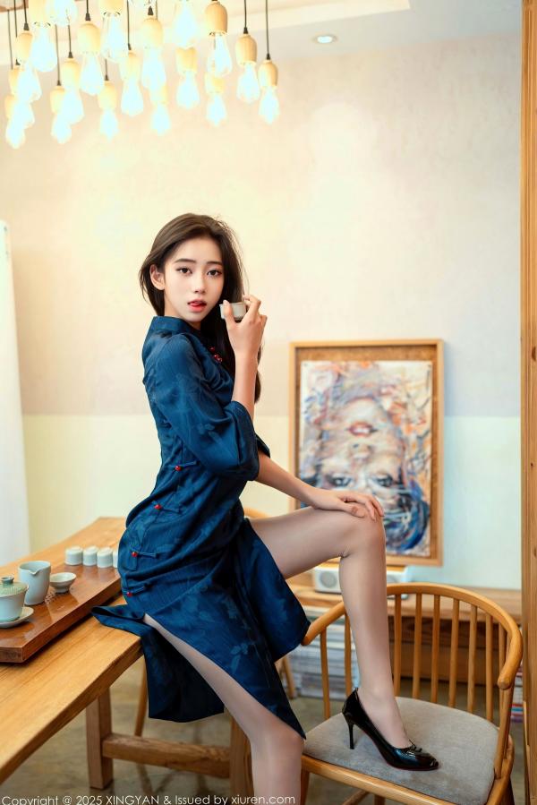 时安安Camellia 时安安  XingYan星颜社-390-时安安-书房私房写真-黑色内衣挑战极品曲线-极致诱惑第9张图片