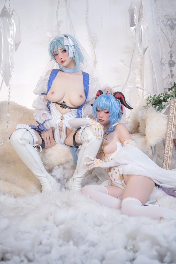    爆机少女喵小吉-12月T3-双子：最强冰雪组合，梦幻角色扮演cosplay冷艳女王极致私房写真第39张图片
