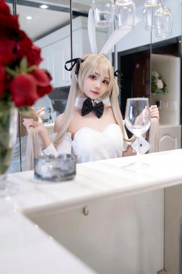    爆机少女喵小吉-缘之空春日野穹兔女郎COS私房写真，清纯金发与肉感黑丝的极致诱惑碰撞第2张图片