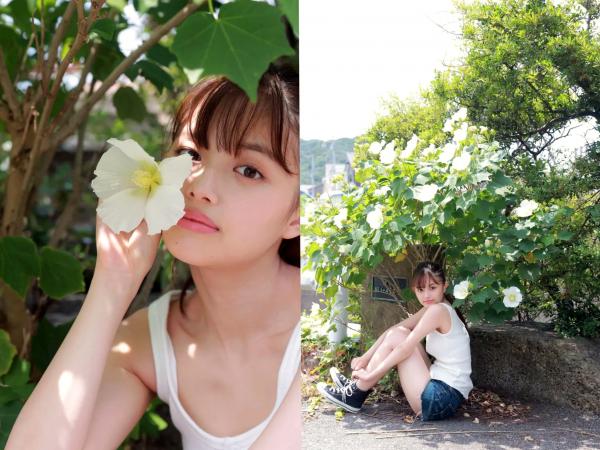    森日菜美 - PROTO STAR，身穿红白和服浴衣温婉动人，户外碎花裙装扮清新自然，展现治愈系灿烂笑容，元气满满的青春美少女写真合集第36张图片