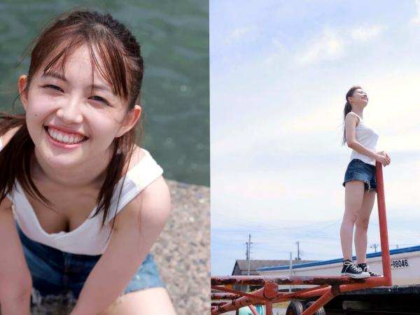    森日菜美 - PROTO STAR，身穿红白和服浴衣温婉动人，户外碎花裙装扮清新自然，展现治愈系灿烂笑容，元气满满的青春美少女写真合集第45张图片