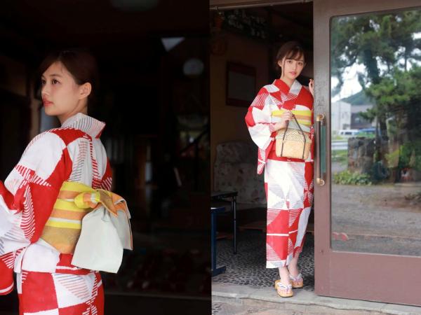    森日菜美 - PROTO STAR，身穿红白和服浴衣温婉动人，户外碎花裙装扮清新自然，展现治愈系灿烂笑容，元气满满的青春美少女写真合集第58张图片