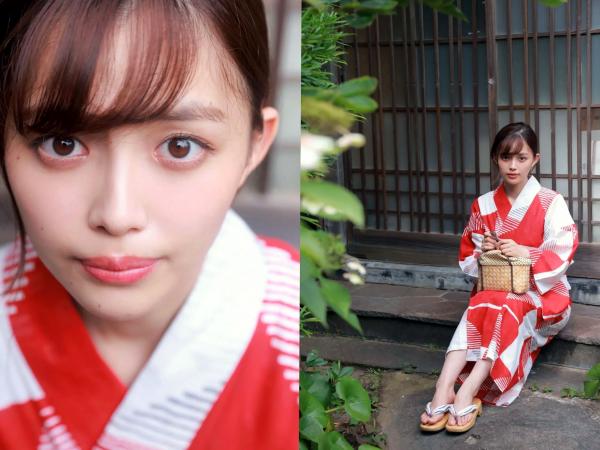    森日菜美 - PROTO STAR，身穿红白和服浴衣温婉动人，户外碎花裙装扮清新自然，展现治愈系灿烂笑容，元气满满的青春美少女写真合集第63张图片