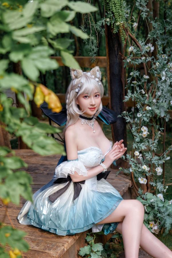    《年年Nnian-琳妮特》森林系猫娘cos白嫩写真，梦幻户外花园女神诱惑撩人私房大片第4张图片