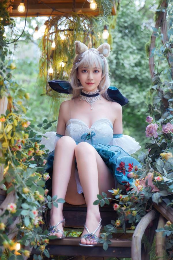    《年年Nnian-琳妮特》森林系猫娘cos白嫩写真，梦幻户外花园女神诱惑撩人私房大片第52张图片