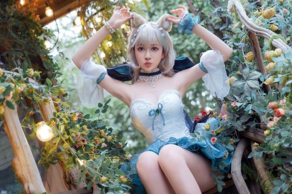    《年年Nnian-琳妮特》森林系猫娘cos白嫩写真，梦幻户外花园女神诱惑撩人私房大片第57张图片