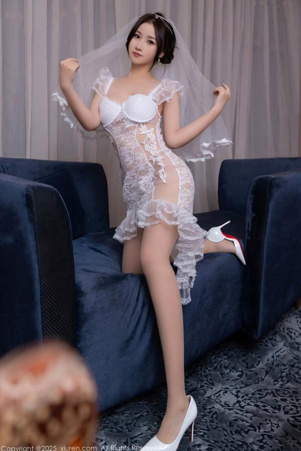    XiuRen秀人网-10006-杏子Yada-纯欲白色蕾丝新娘装 奢华豪宅室内私房写真诱惑合集第9张图片