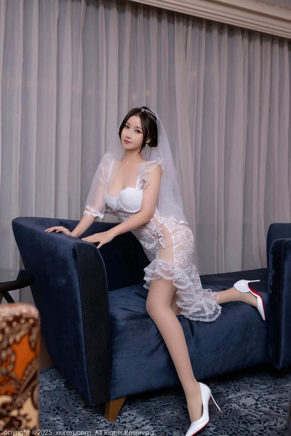    XiuRen秀人网-10006-杏子Yada-纯欲白色蕾丝新娘装 奢华豪宅室内私房写真诱惑合集第10张图片