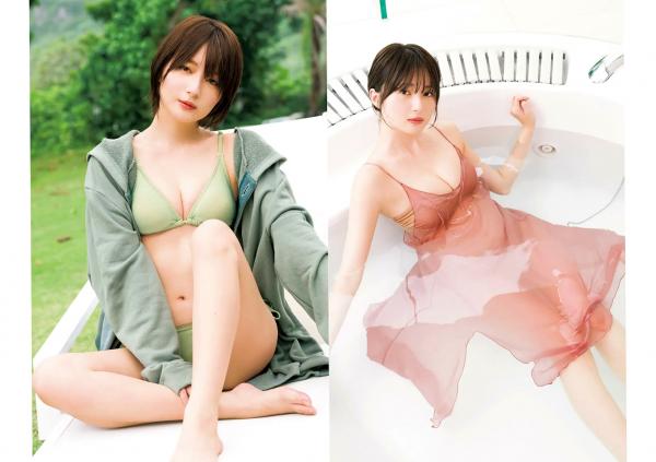   [Weekly Young Jump] 2024 No.38 王林、こばしり。、森园ゆうか夏日清凉写真，比基尼泳装与自然风光，清新治愈度假感第4张图片