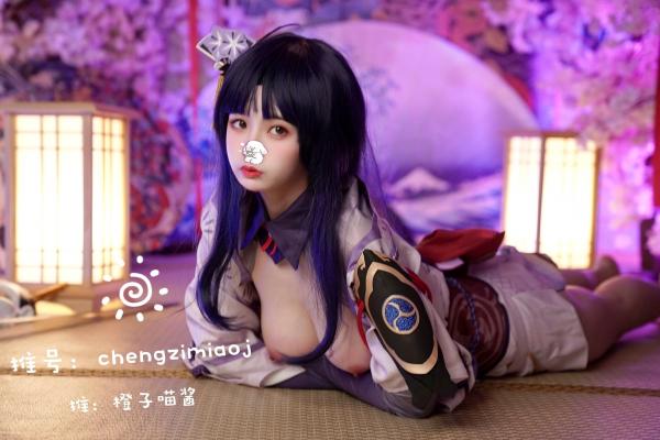    橙子喵酱雷神COS原神角色，日式樱花和室唯美私房写真，极致诱惑大尺度动漫角色扮演第3张图片