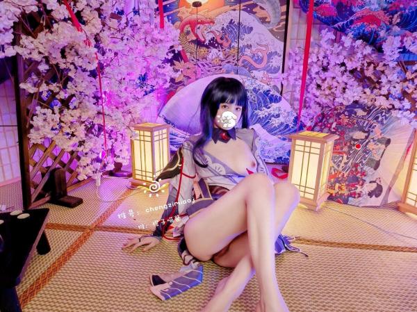    橙子喵酱雷神COS原神角色，日式樱花和室唯美私房写真，极致诱惑大尺度动漫角色扮演第7张图片
