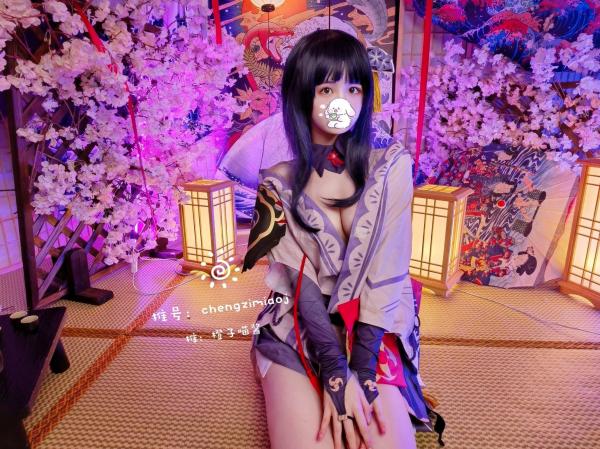    橙子喵酱雷神COS原神角色，日式樱花和室唯美私房写真，极致诱惑大尺度动漫角色扮演第8张图片