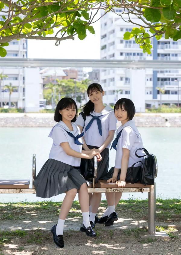    かすみ草とステラ 有岡ちひろ_小柴美羽_比賀ハル写真集 『 複雑な関係 』 校园泳装比基尼清纯甜美青春写真第33张图片