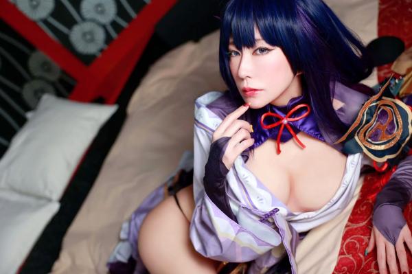    (Cosplay) 林檎蜜紀 Ringo Mitsuki - 雷电将军性感Cosplay：极小漆皮内衣，火辣大尺度私房写真，展现极致诱惑的女王高傲气场第21张图片