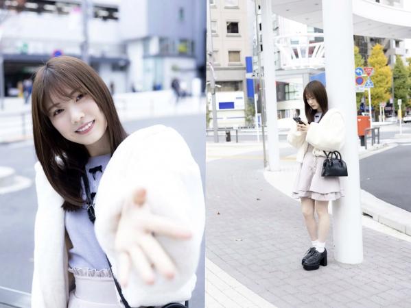    石川澪 - かわちすぎる恋人：清纯治愈女友风街拍，白色软糯毛茸外套与居家生活造型，尽显初恋心动感第2张图片