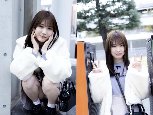    石川澪 - かわちすぎる恋人：清纯治愈女友风街拍，白色软糯毛茸外套与居家生活造型，尽显初恋心动感第4张图片