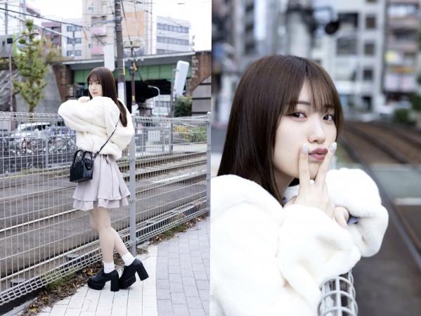    石川澪 - かわちすぎる恋人：清纯治愈女友风街拍，白色软糯毛茸外套与居家生活造型，尽显初恋心动感第5张图片