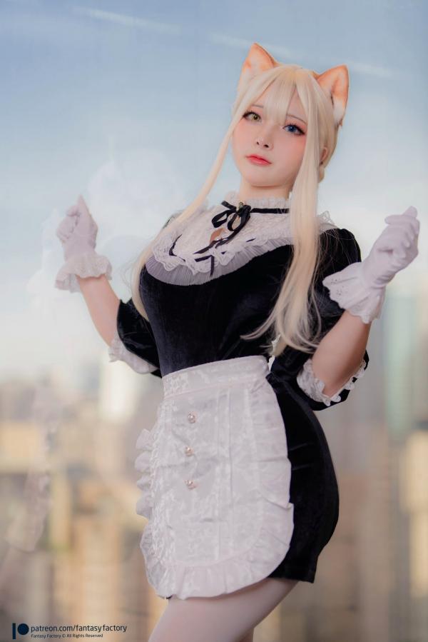    Fantasy-Factory小丁Ding异色瞳猫耳娘cosplay，精致女仆装制服诱惑与性感写真，梦幻窗边唯美私房视觉大片第1张图片