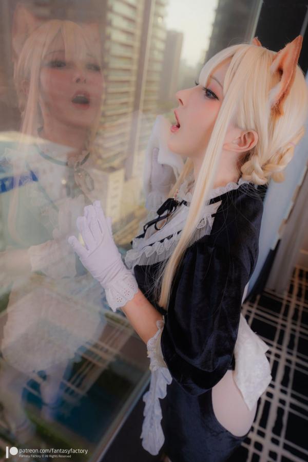    Fantasy-Factory小丁Ding异色瞳猫耳娘cosplay，精致女仆装制服诱惑与性感写真，梦幻窗边唯美私房视觉大片第6张图片